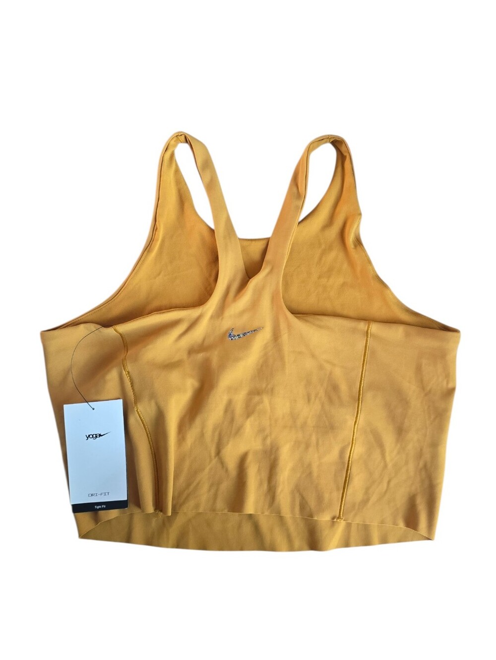 Nike Yoga Women's Yoga Dri-FIT Luxe Cropped Tank Top Gold Suede DQ6032 - Picture 8 of 10